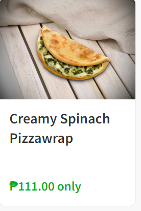 greenwich menu 2024  creamy spinach pizzawrap