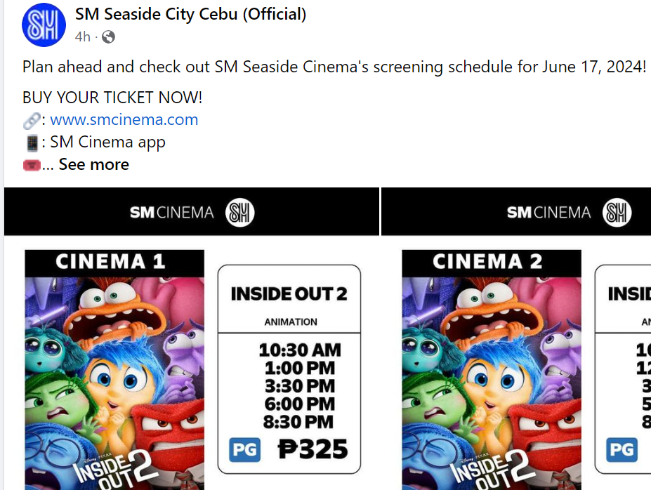 sm city cebu movie schedule