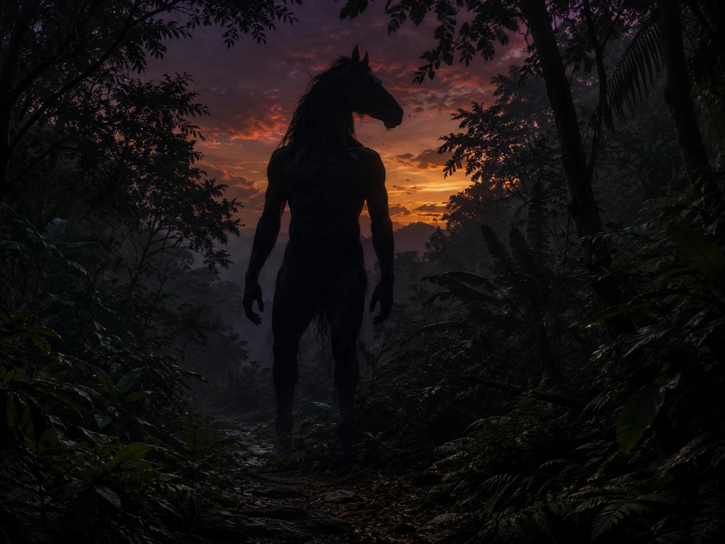 Tikbalang — Philippine mythical creature with the head and hooves of a horse and a tall humanoid body, guardian trickster of Philippine forests
