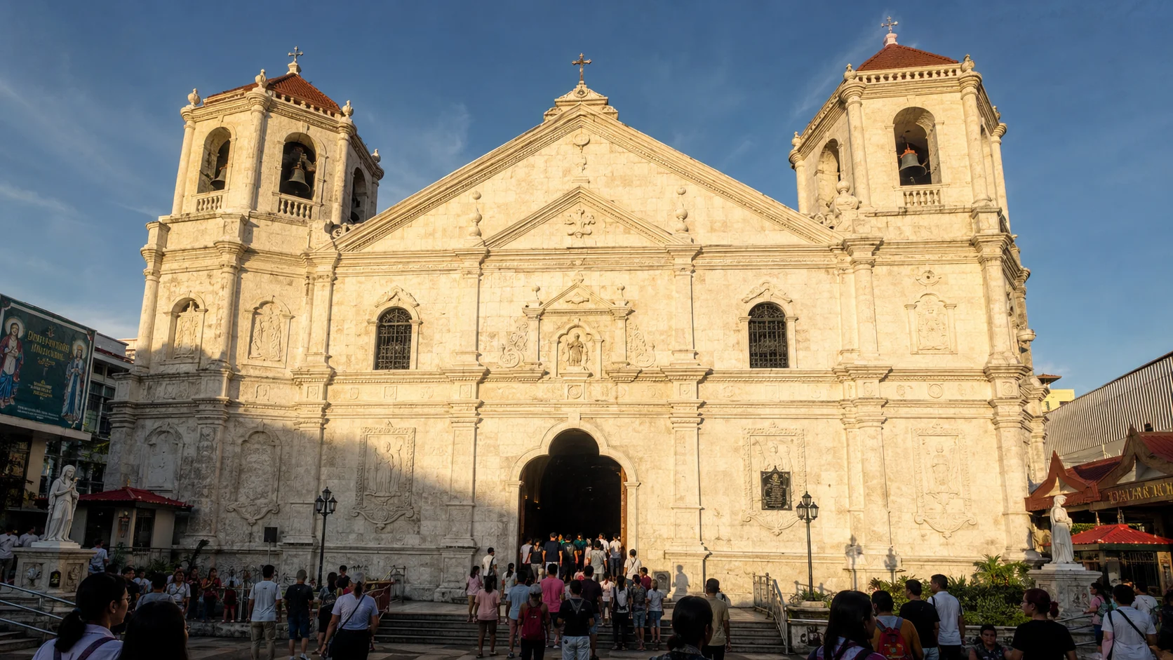 Cebu City Tour Guide 2026: Historical Sites, Highlands & Street Food 12 Basilica Minore del Santo Niño Cebu City Philippines — the oldest Roman Catholic church in the Philippines with its distinctive cream facade and twin bell towers on Magallanes Street