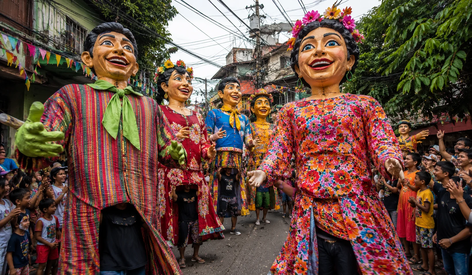 Higantes Festival Angono Rizal — enormous papier-mâché figures with bold colorful exaggerated faces paraded through the streets of the Arts Capital of the Philippines on November 22-23