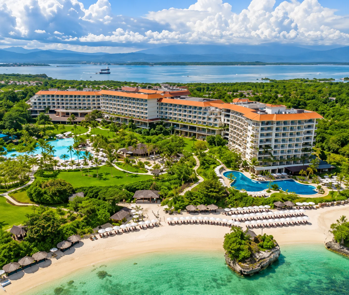 Shangri-La Mactan Resort and Spa Cebu — family luxury resort with private beach and multiple pools