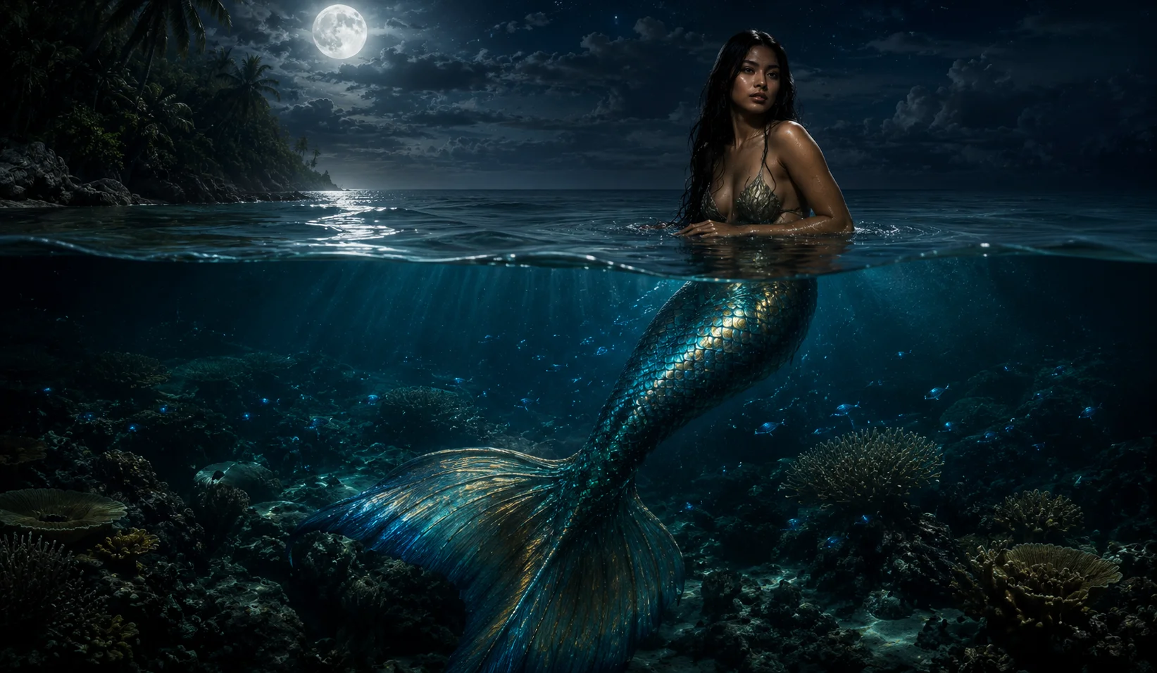 Sirena — Filipino mermaid mythical creature from Philippine coastal folklore, beautiful woman with a fish tail living in rivers, lakes and the sea