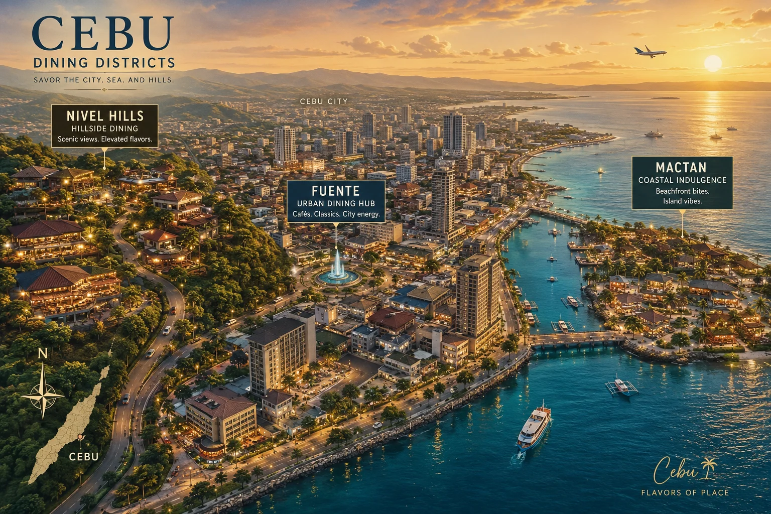 Cebu dining districts Nivel Hills Fuente Mactan