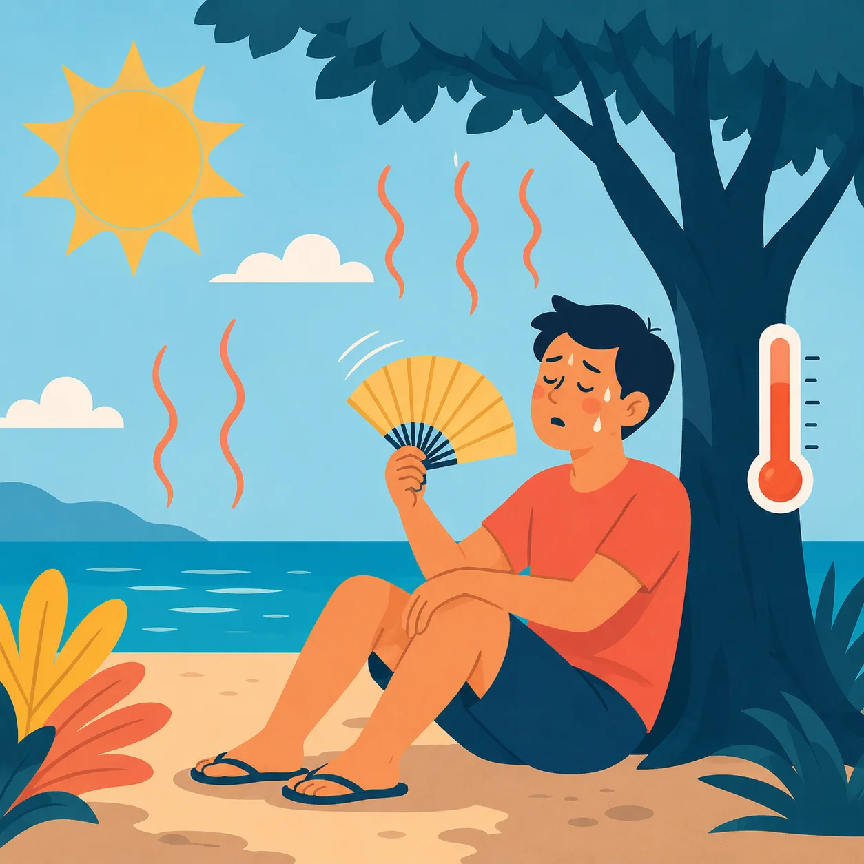 Illustration showing how humidity affects perceived temperature in Cebu