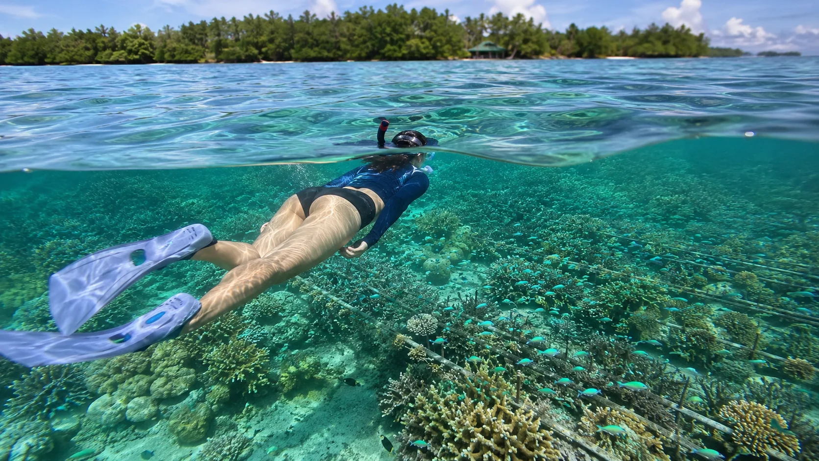 Snorkeling at Santa Rosa reef Olango Island