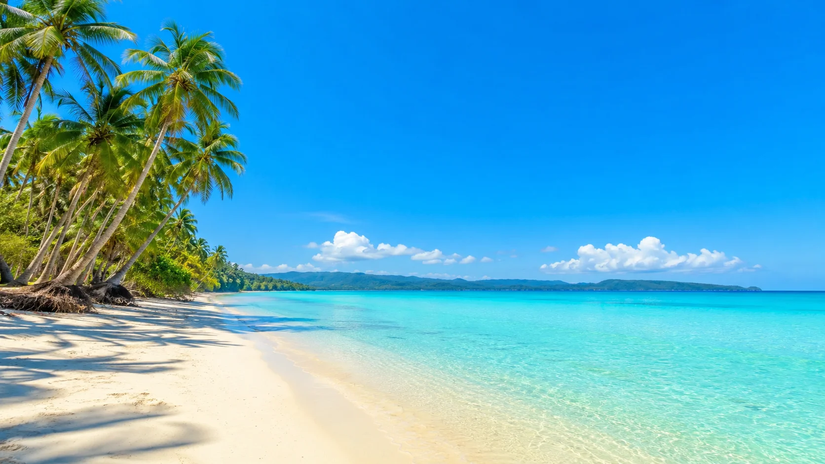 Boracay White Beach during dry season with clear skies