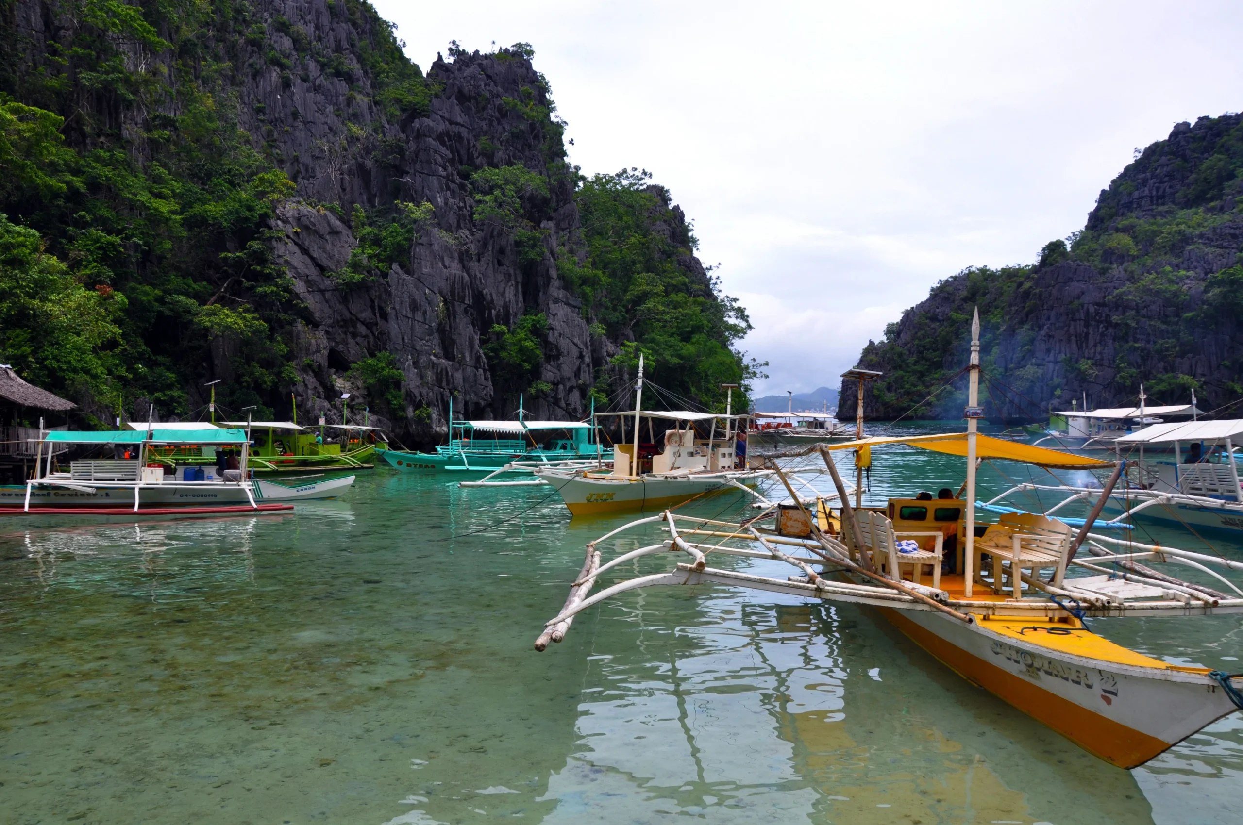 El Nido Palawan lagoon with limestone cliffs
