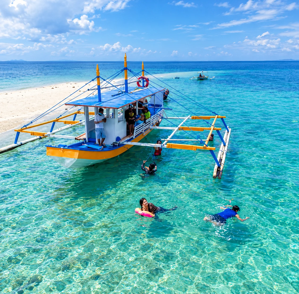 Puting Balas Sandbar white sand strip at low tide, Pagadian City